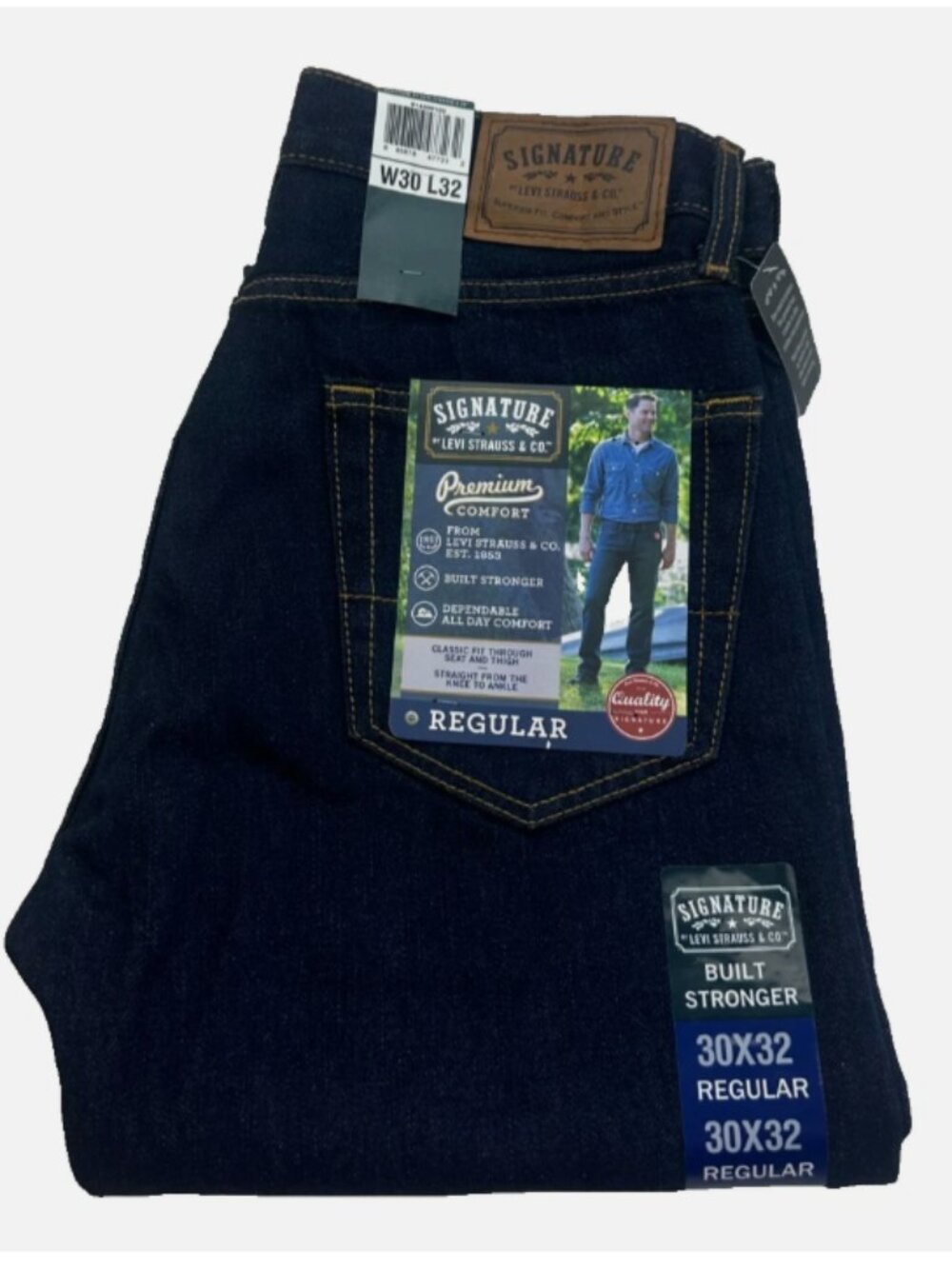 Levi's Signature W30 L32 Premium Comfort Regular Straight Men's Jeans Blue